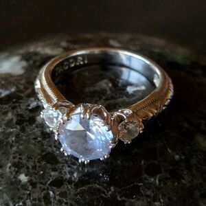 Tacori Pale Blue Center Stone W/ Diamonique Accent Stones Ring